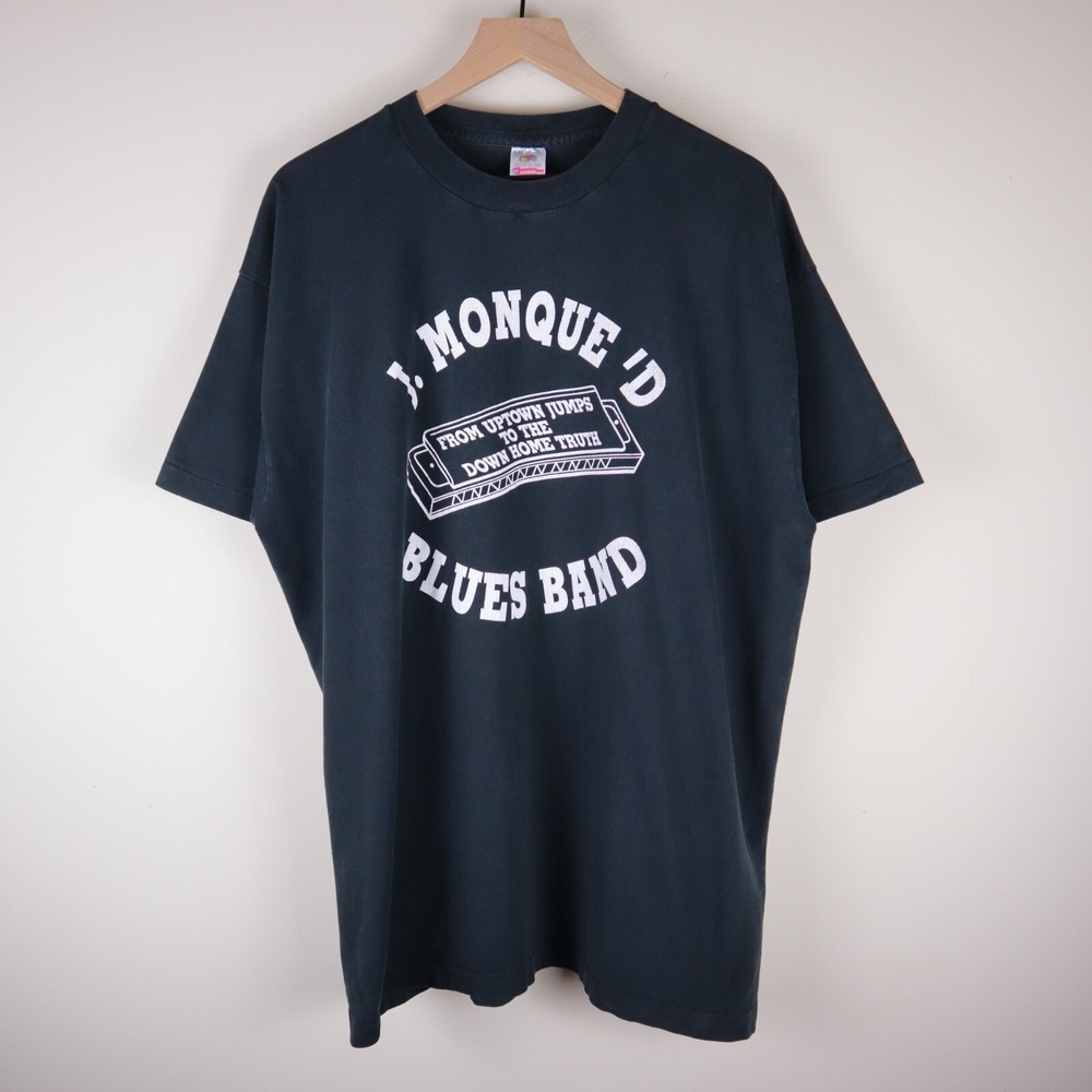 Vintage 90s J. Monque'd Blues Band Shirt Single Stitch‎ Adult 2XL 25x31